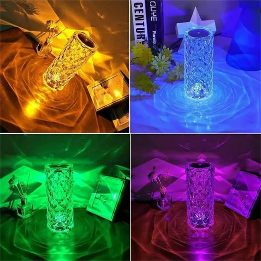 The Official Crystal Table Lamp 16 Colors USB Touch Lamp LED Romantic Diamond Atmosphere Light